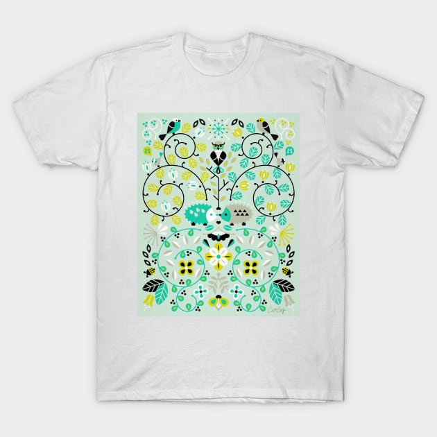 Hedgehogs Symmetry T-Shirt by CatCoq